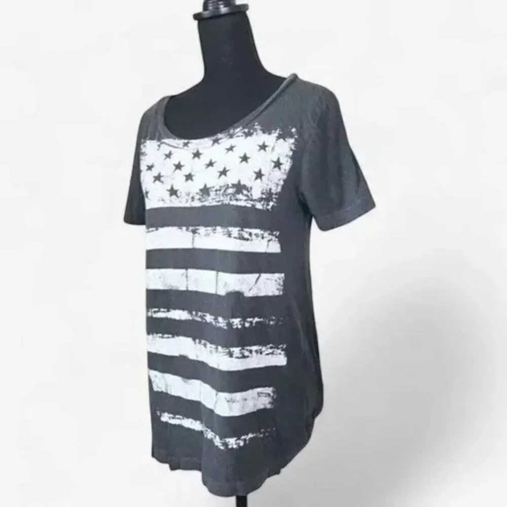 Chaser American Flag Slub Tee Gray Size L - Picture 7 of 11